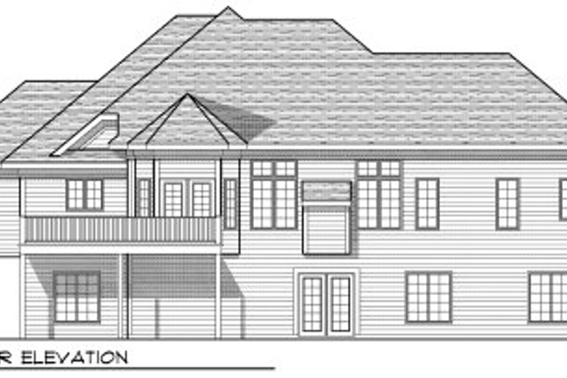 Home Plan - Exterior - Rear Elevation for European House Plan #70-803 - 4 bed, 3 bath