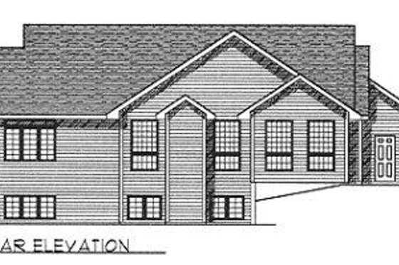 Exterior - Rear Elevation for Traditional House Plan #70-446 - 2 bed, 2 bath
