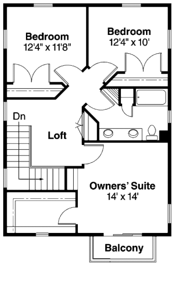 Home Plan - Colonial Floor Plan - Upper Floor Plan #124-666