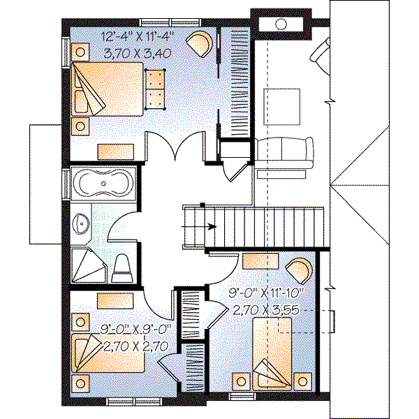 House Design - Colonial Floor Plan - Upper Floor Plan #23-662