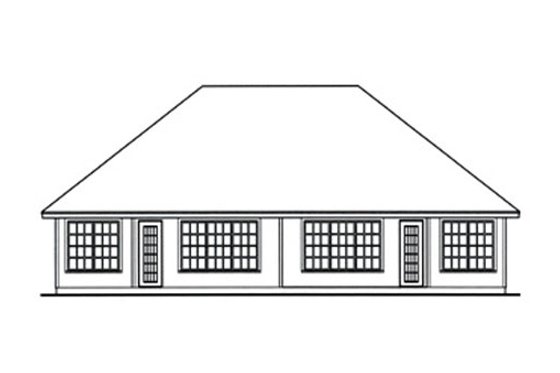 Exterior - Rear Elevation for Traditional House Plan #42-375 - 2 bed, 2 bath