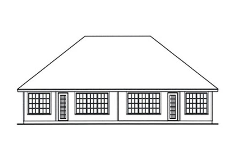 House Plan Design - Exterior - Rear Elevation for Traditional House Plan #42-375 - 2 bed, 2 bath