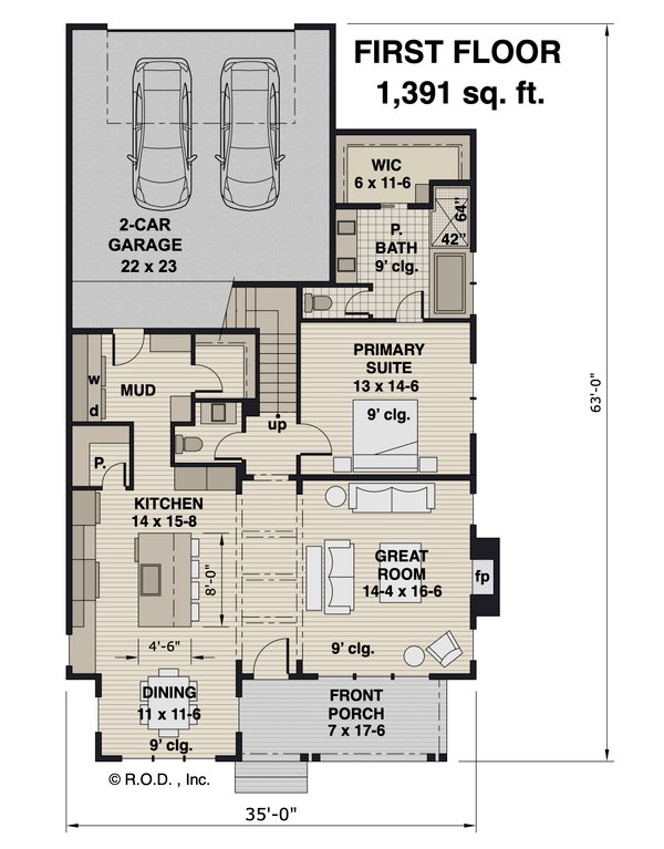 Traditional Floor Plan - Main Floor Plan #51-1257