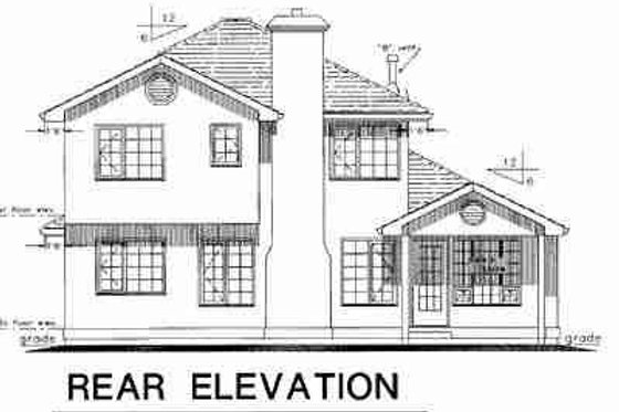 Exterior - Rear Elevation for European House Plan #18-9079 - 4 bed, 2.5 bath