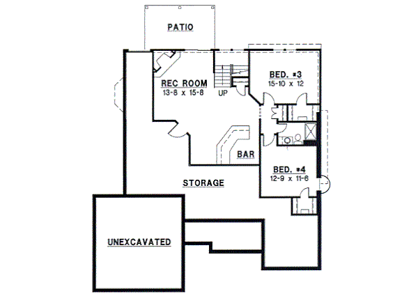 European Floor Plan - Lower Floor Plan #67-351