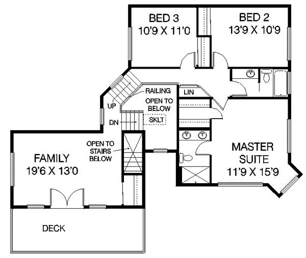 Home Plan - Bungalow Floor Plan - Upper Floor Plan #60-320