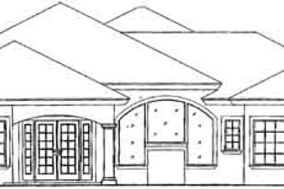 Exterior - Rear Elevation for Mediterranean House Plan #115-117 - 4 bed, 4 bath
