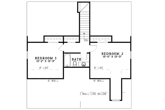 Floor Plan - Upper Floor for Traditional House Plan #17-432 - 3 bed, 2.5 bath