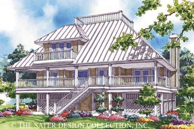 Architectural House Design - Exterior - Rear Elevation for Country House Plan #930-49 - 3 bed, 2 bath