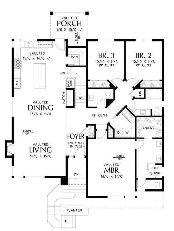 Contemporary Floor Plan - Main Floor Plan #48-1148