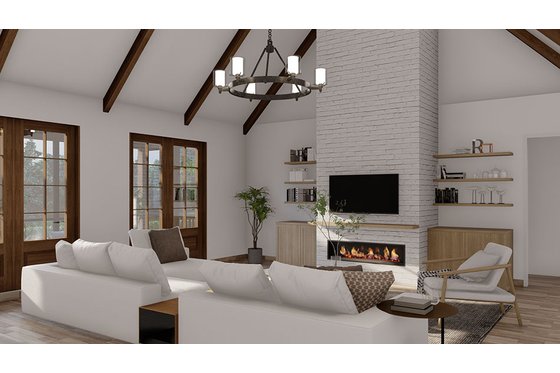 Interior - Family Room for Farmhouse House Plan #923-281 - 4 bed, 3.5 bath