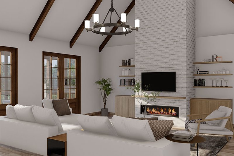 House Plan Design - Interior - Family Room for Farmhouse House Plan #923-281 - 4 bed, 3.5 bath