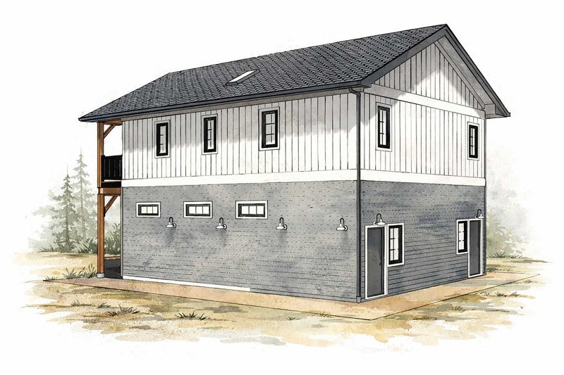 Dream House Plan - Exterior - Other Elevation 3 for Farmhouse House Plan #1101-64 - 3 bed, 1 bath