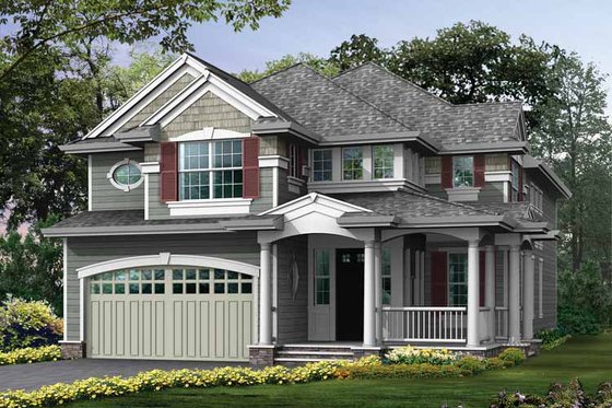 Exterior - Front Elevation 3 for Craftsman House Plan #132-330 - 4 bed, 2.5 bath