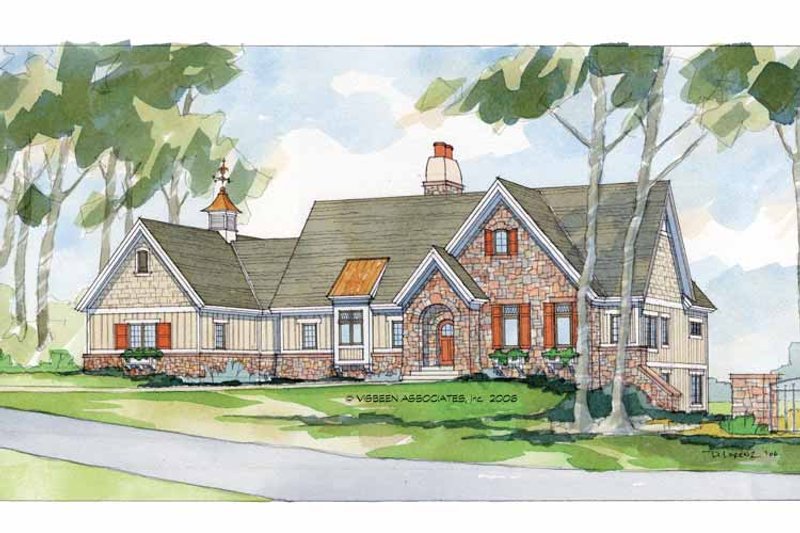 Home Plan - Exterior - Front Elevation 4 for European House Plan #928-40 - 4 bed, 3 bath
