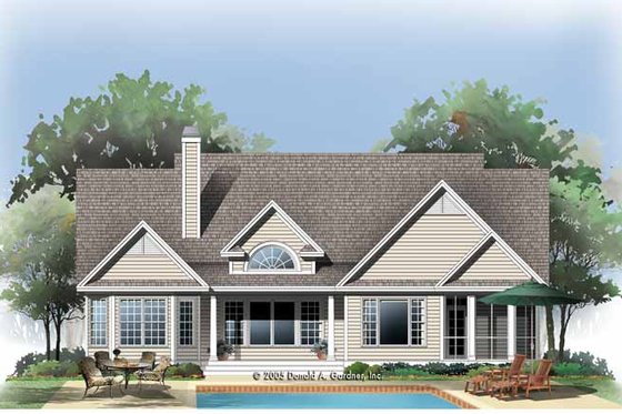 Exterior - Rear Elevation for Traditional House Plan #929-779 - 4 bed, 3 bath