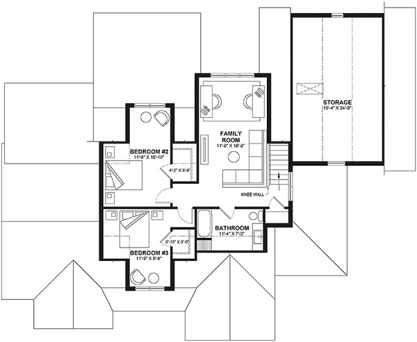 Traditional Floor Plan - Upper Floor Plan #23-2846