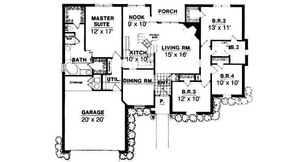 Traditional Floor Plan - Main Floor Plan #40-208