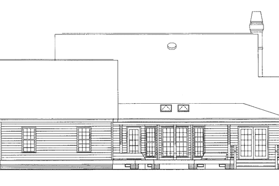 Exterior - Rear Elevation for Country House Plan #929-549 - 3 bed, 2.5 bath