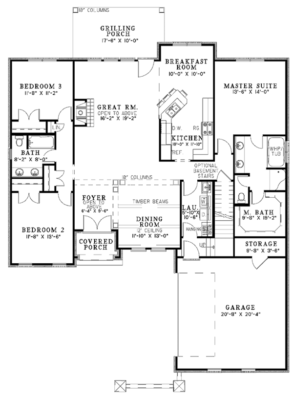 House Plan Design - European Floor Plan - Main Floor Plan #17-2924