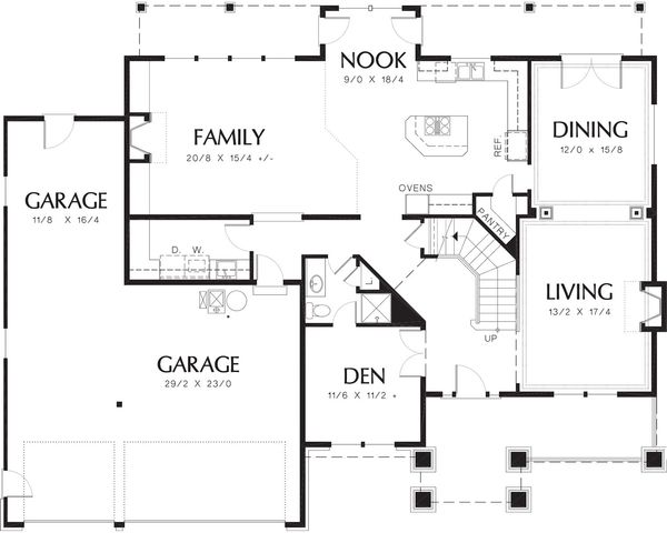 Home Plan - Craftsman Floor Plan - Main Floor Plan #48-119