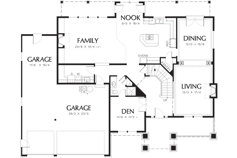 Home Plan - Floor Plan - Main Floor for Craftsman House Plan #48-119 - 4 bed, 4 bath