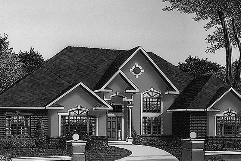 House Blueprint - European Exterior - Front Elevation Plan #11-261