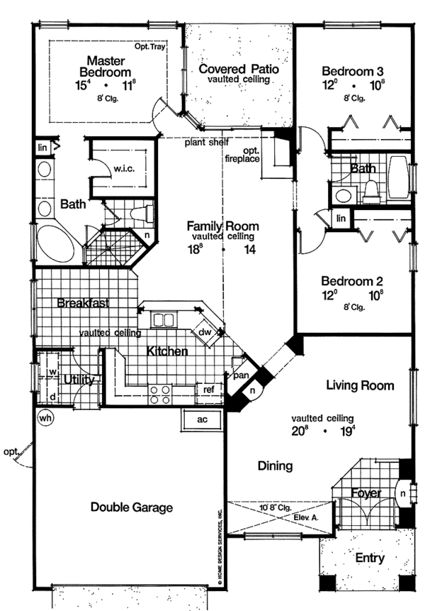 Architectural House Design - Mediterranean Floor Plan - Main Floor Plan #417-728