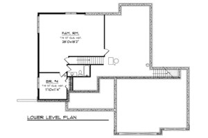 Floor Plan - Lower Floor for Traditional House Plan #70-815 - 4 bed, 3 bath