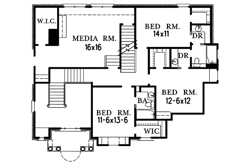 Home Plan - Floor Plan - Upper Floor for Traditional House Plan #15-347 - 4 bed, 4.5 bath