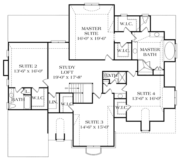 Architectural House Design - Country Floor Plan - Upper Floor Plan #453-423