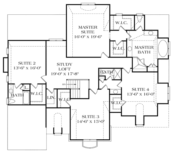 House Plan Design - Country Floor Plan - Upper Floor Plan #453-423