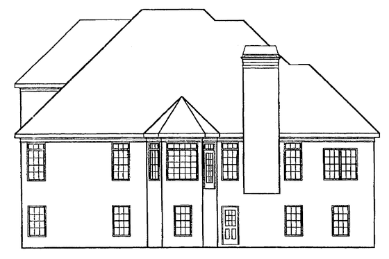 Exterior - Rear Elevation for Mediterranean House Plan #927-183 - 4 bed, 3 bath