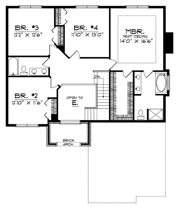 House Plan Design - Traditional Floor Plan - Upper Floor Plan #70-1352
