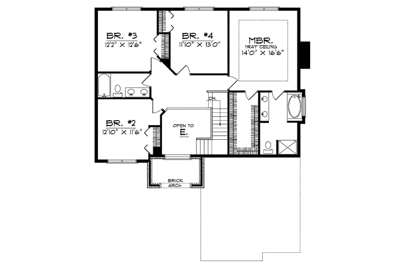 House Plan Design - Floor Plan - Upper Floor for Traditional House Plan #70-1352 - 4 bed, 2.5 bath