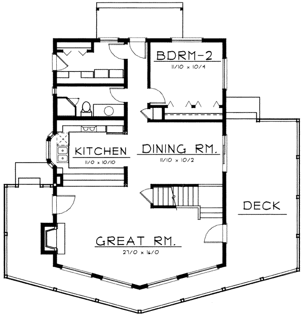 House Design - Modern Floor Plan - Main Floor Plan #96-217