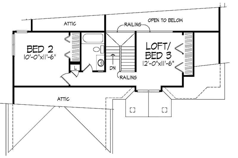 Home Plan - Floor Plan - Upper Floor for Craftsman House Plan #320-706 - 2 bed, 2.5 bath