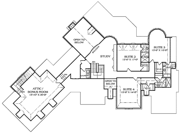 Architectural House Design - Country Floor Plan - Upper Floor Plan #453-466