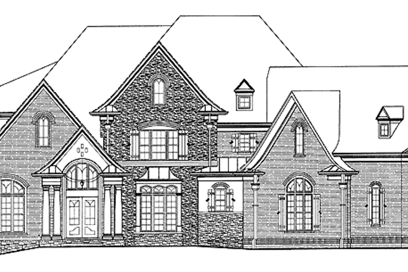 Architectural House Design - Exterior - Front Elevation 3 for European House Plan #54-181 - 4 bed, 4.5 bath