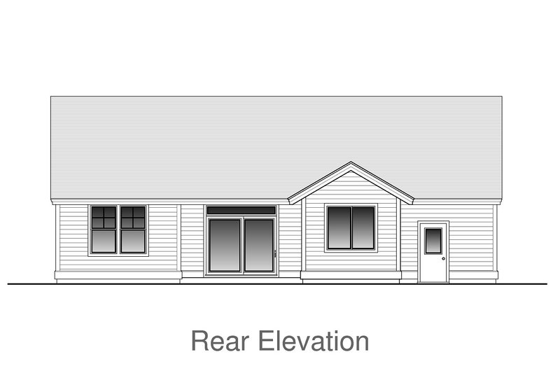 Home Plan - Exterior - Rear Elevation for Craftsman House Plan #53-612 - 3 bed, 2 bath