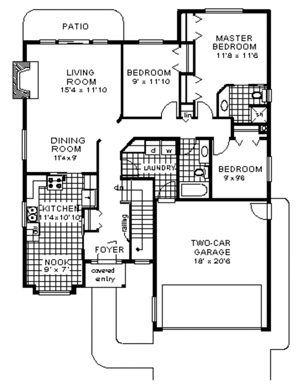 House Design - Ranch Floor Plan - Main Floor Plan #18-112