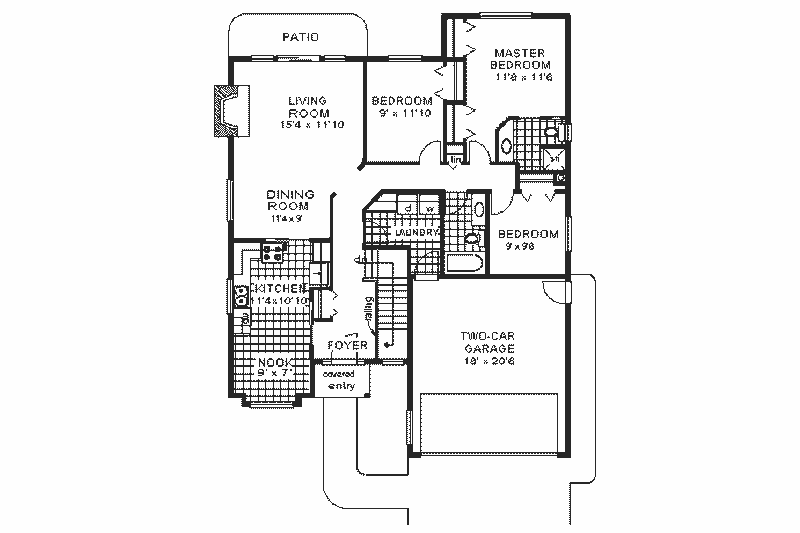 Dream House Plan - Floor Plan - Main Floor for Ranch House Plan #18-112 - 3 bed, 2 bath