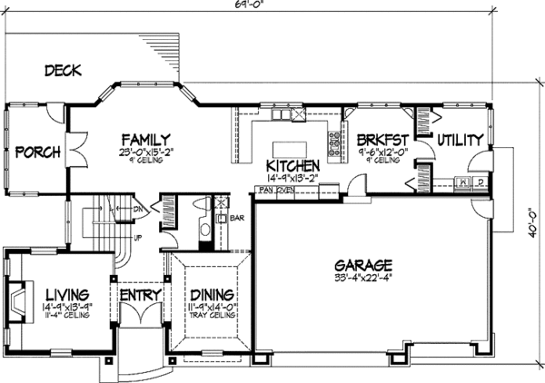 Home Plan - Traditional Floor Plan - Main Floor Plan #320-539