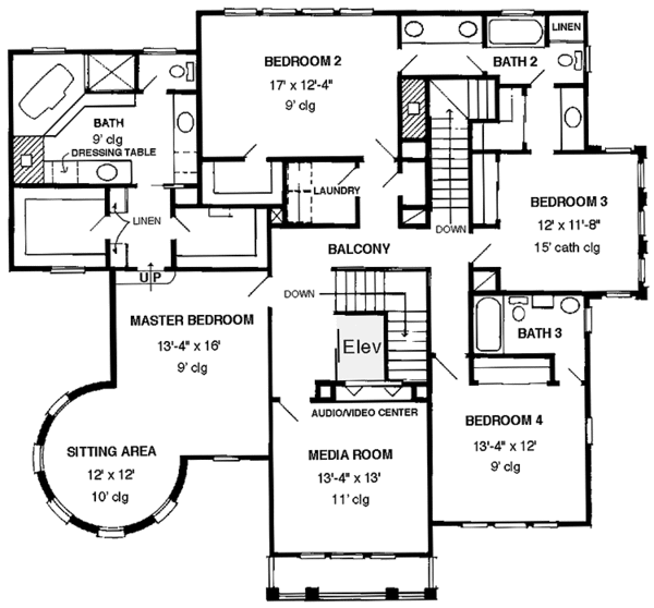 House Blueprint - Craftsman Floor Plan - Upper Floor Plan #410-3570