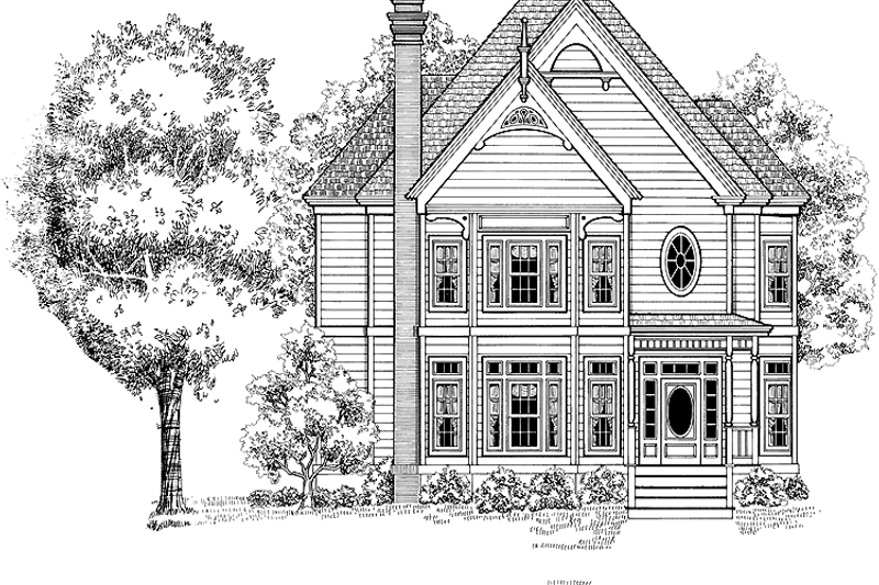 Architectural House Design - Victorian Exterior - Front Elevation Plan #1014-12