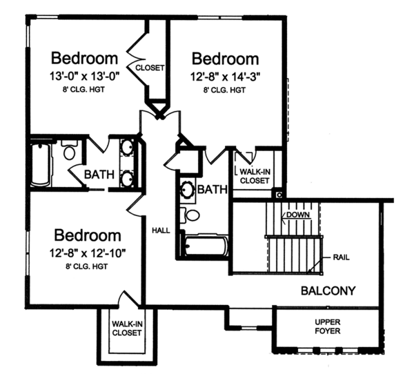 Architectural House Design - Craftsman Floor Plan - Upper Floor Plan #46-859