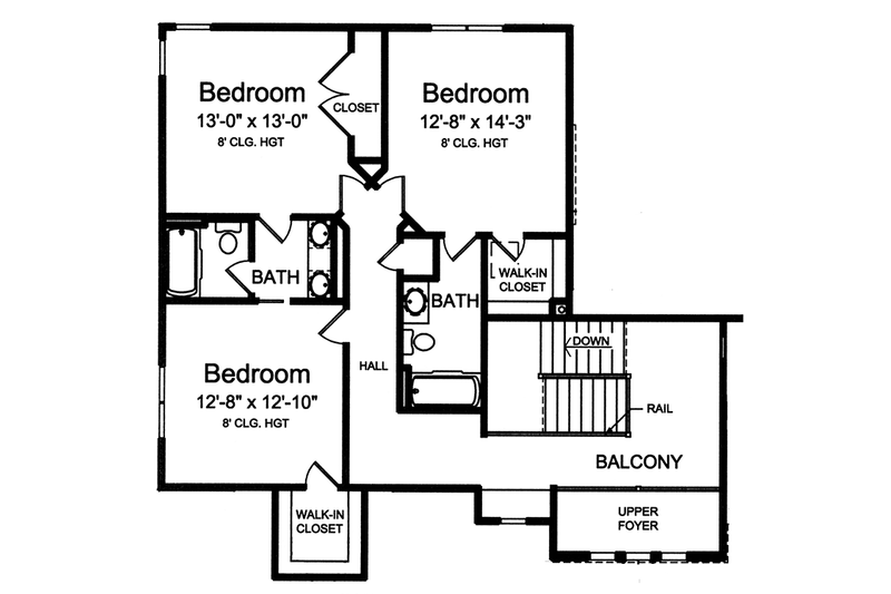 Architectural House Design - Floor Plan - Upper Floor for Craftsman House Plan #46-859 - 4 bed, 3.5 bath