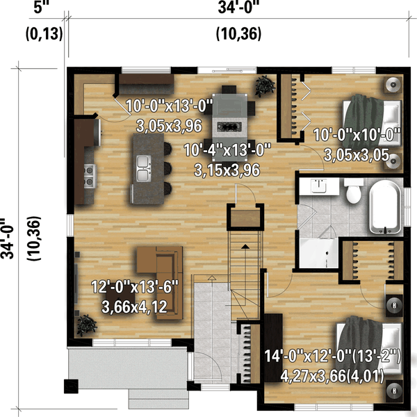 House Blueprint - Contemporary Floor Plan - Main Floor Plan #25-4919