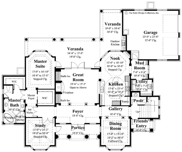 Architectural House Design - Classical Floor Plan - Main Floor Plan #930-277