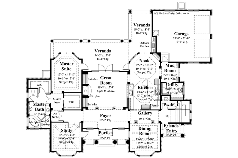 Home Plan - Floor Plan - Main Floor for Classical House Plan #930-277 - 4 bed, 4.5 bath